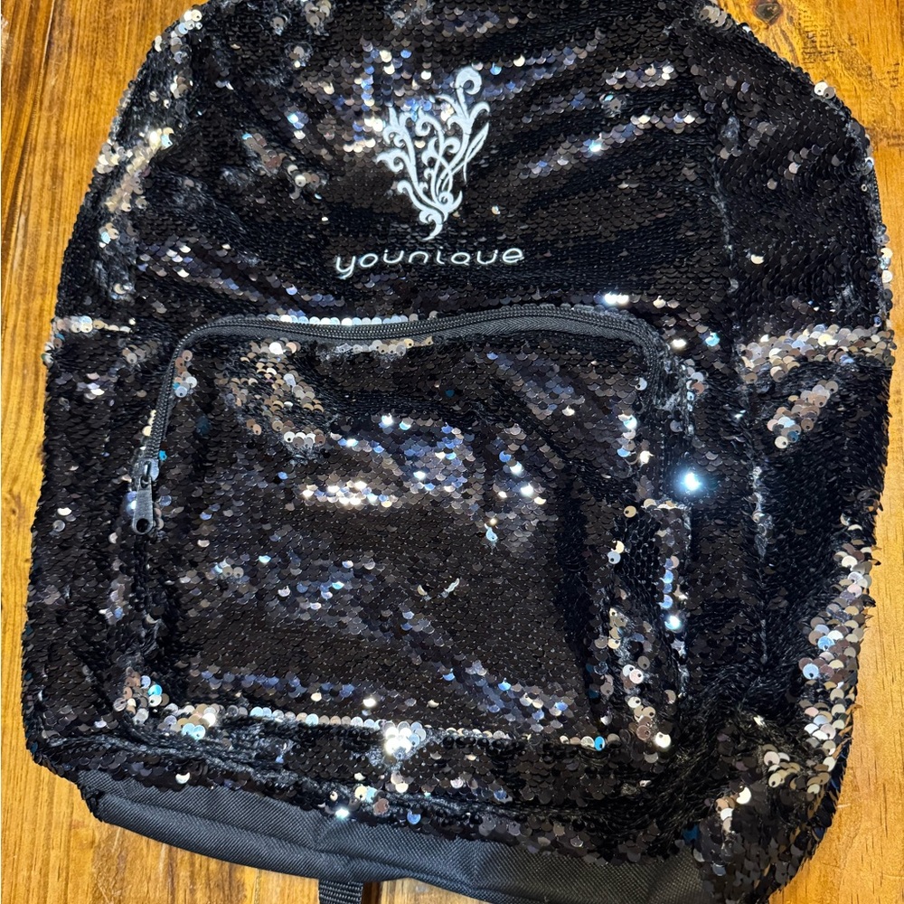 Younique Black Sequin Backpack
